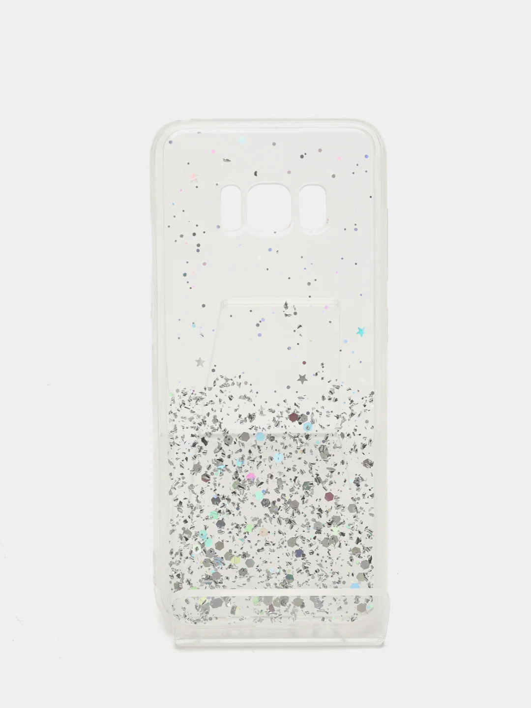 Белый чехол Samsung Galaxy S20 с блестками силиконовый