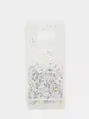 Белый чехол Samsung Galaxy S20 с блестками силиконовый