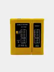 Желтый тестер сетевого LAN интернет кабеля RJ45 и телефонного кабеля RJ11