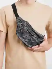 Серый сумка поясная