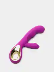 Фиолетовый двойной вибратор "Кролик" с USB зарядкой