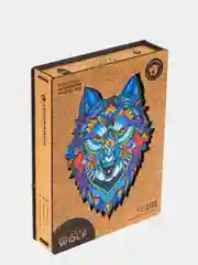 Фигурный деревянный пазл Unidragon "Величественный волк" - King Size, 4-7 часов сборки