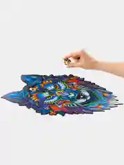 Фигурный деревянный пазл Unidragon "Величественный волк" - King Size, 4-7 часов сборки
