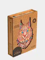 Фигурный деревянный пазл Unidragon Нежная рысь - M, 2-4 часов сборки