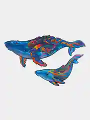 Фигурный деревянный пазл Unidragon Млечные киты - King Size, 4-7 часов сборки