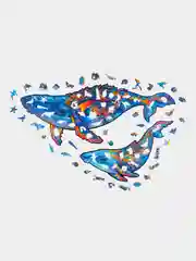 Фигурный деревянный пазл Unidragon Млечные киты - King Size, 4-7 часов сборки