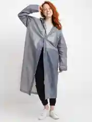 Черный плащ-дождевик, унисекс, многоразовый, с капюшоном