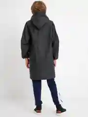 Белый плащ дождевик многоразовый детский для мальчиков и девочек с капюшоном