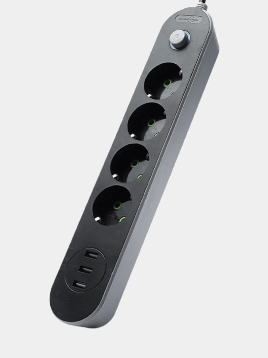 Черный сетевой фильтр с USB 4 розетки и 3 USB CX-E104 1.6 м, удлинитель электрический