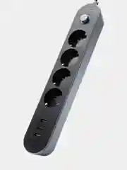 Черный сетевой фильтр с USB 4 розетки и 3 USB CX-E104 1.6 м, удлинитель электрический