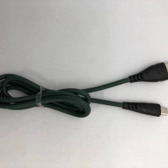 Кабель Micro USB, мягкая, гибкая оплетка, белый, зеленый, 1 м
