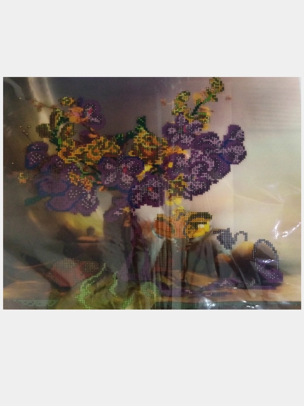 Рисунок на ткани для вышивания бисером "Butterflies", размер 40*30 см