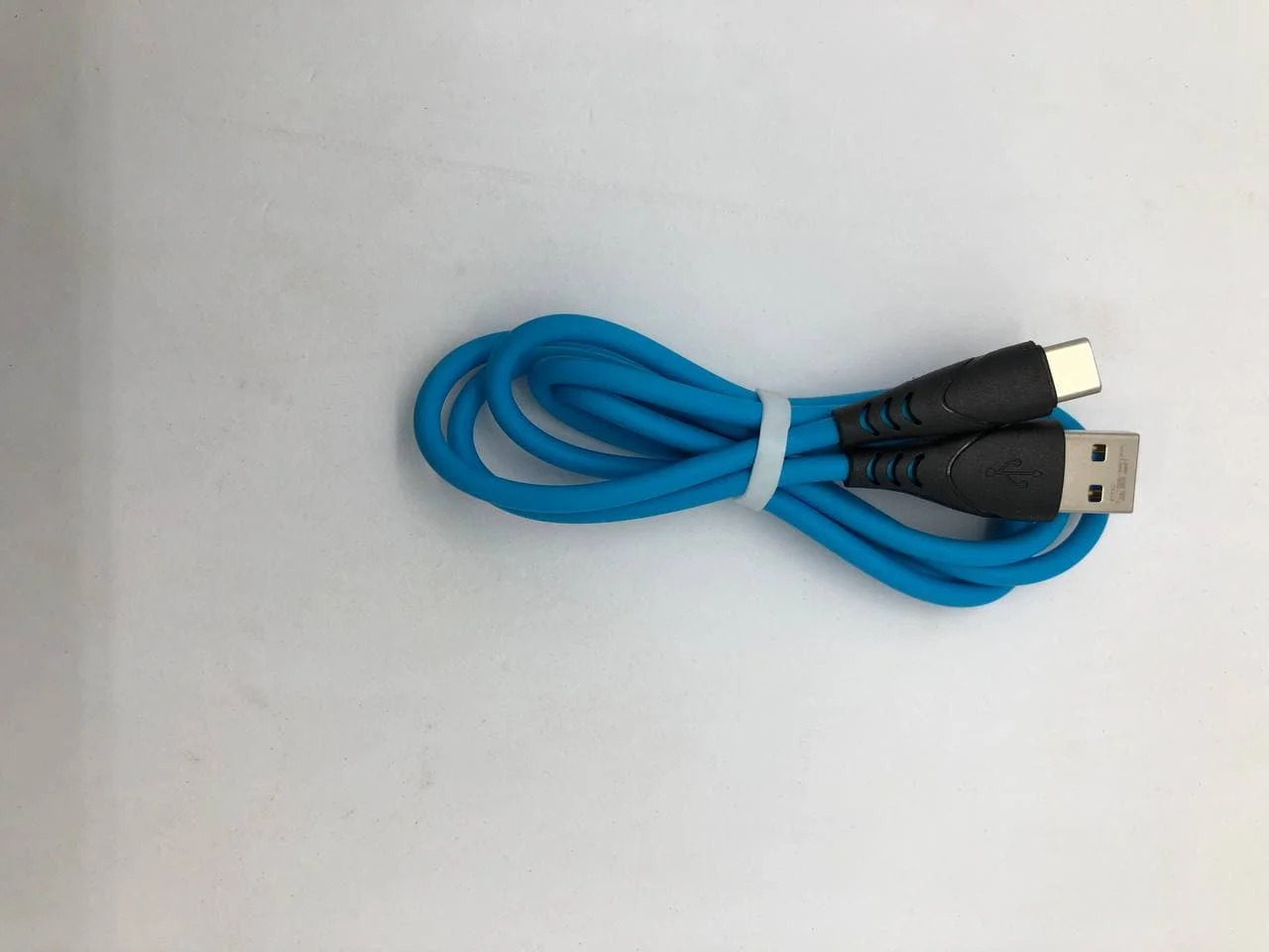 Синий кабель Type-C, USB, мягкая, гибкая оплетка, 1 м