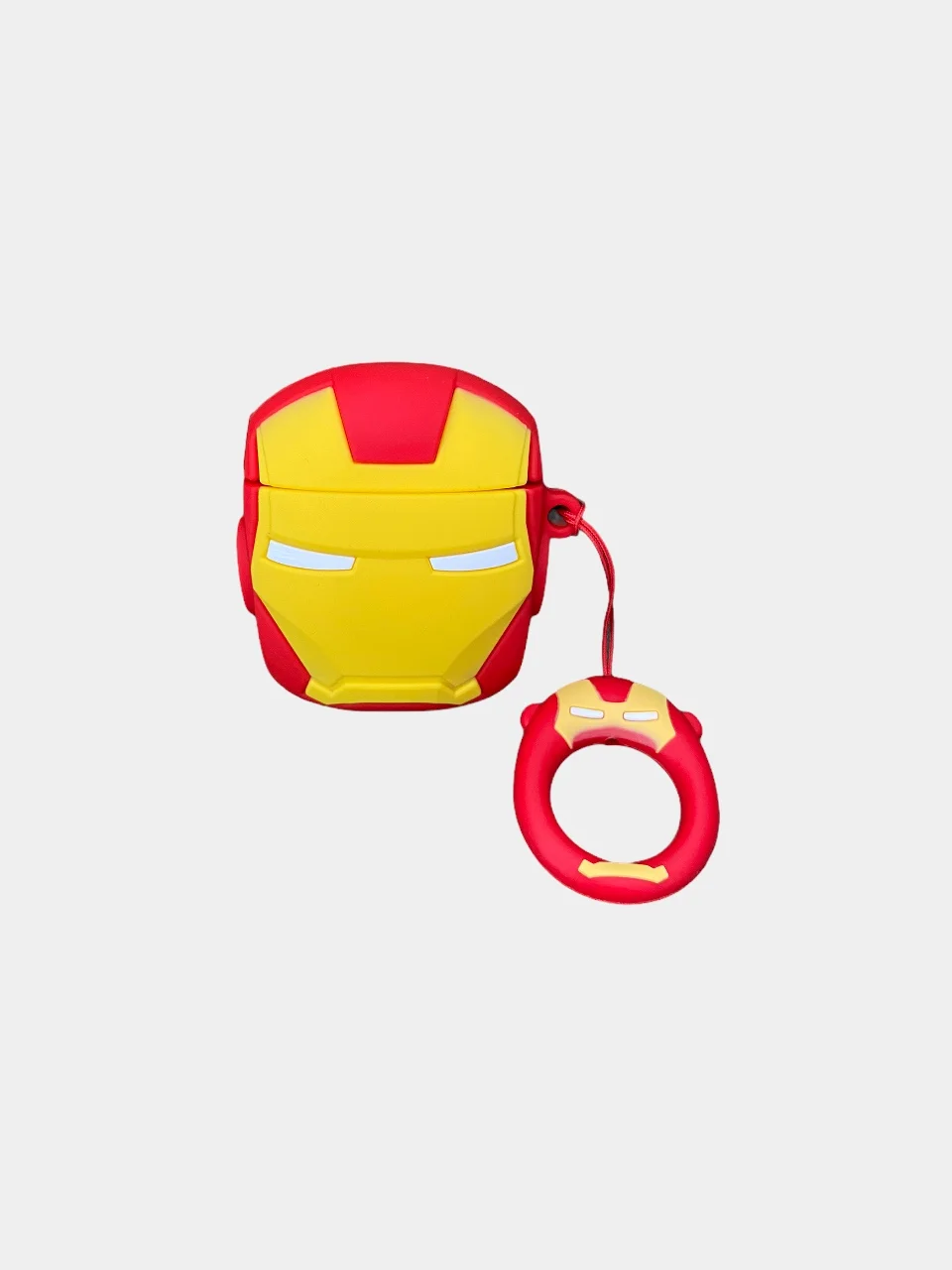 Черный cиликоновый чехол для Airpods 1,2/Pro  игрушка с карабином