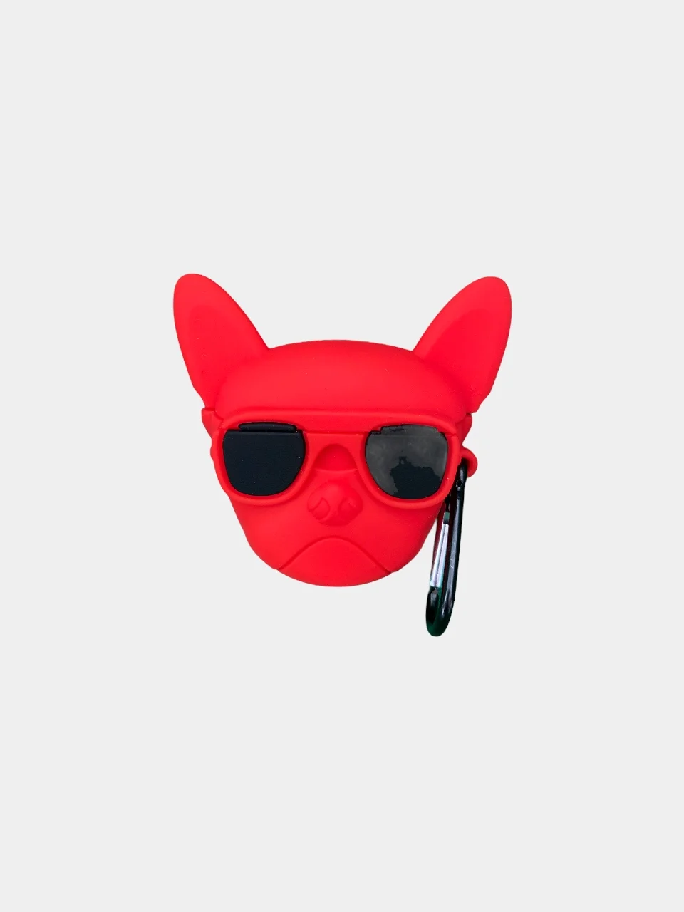 Серебряный cиликоновый чехол для Airpods 1,2/Pro  игрушка с карабином