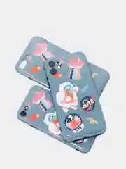 Серый чехол для iPhone "Cute Space", 6s 7, 8 Plus X, Xs Max, XR 11 Pro Max