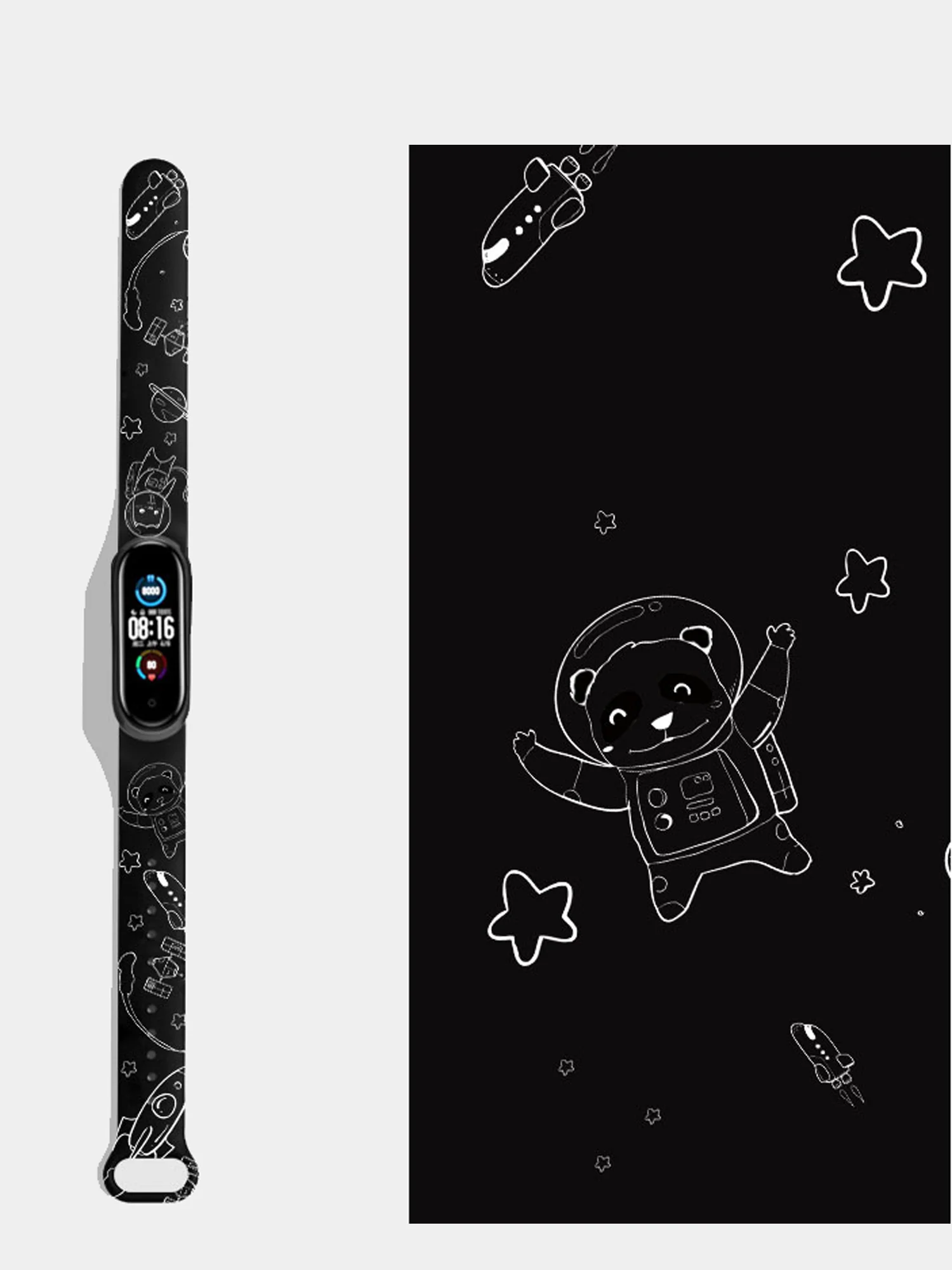Угольный силиконовый ремешок для Xiaomi Mi Band 5 и 6