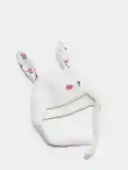 Розовый вязаная шапка с длинными ушами