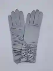 Серебряный перчатки атласные,нарядные,без подкладки.