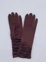 Коричневый перчатки атласные,нарядные,без подкладки.