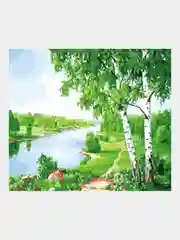 Алмазная мозаика "Березы" 40*50 см на подрамнике