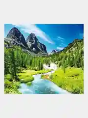 Алмазная мозаика "Горная река" 40*50 на подрамнике