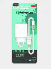 Зарядное устройство Maimi T30 Quick Charge 3.0 1xUSB 22.5W White Блок+USB Type-C