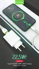 Зарядное устройство Maimi T30 Quick Charge 3.0 1xUSB 22.5W White Блок+USB Type-C