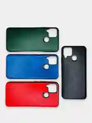 Зеленый чехол Realme C15 / C25 / C25S Реалми С15 / С25 / С25С силиконовый, имитация кожи