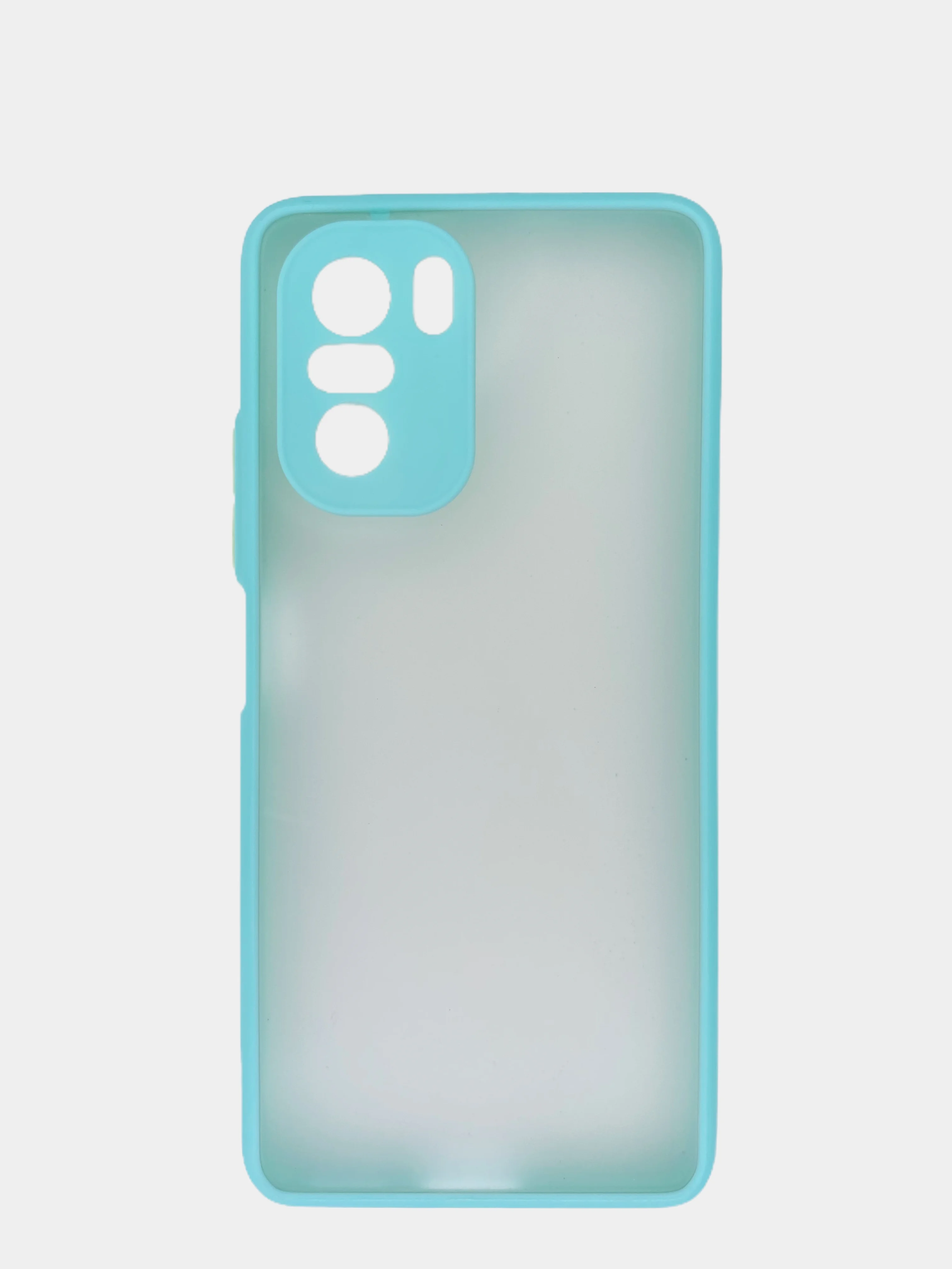 Бирюзовый чехол Xiaomi Poco F3, F3 Pro, Redmi K40, K40 Pro пластиковый матовый с цветными кнопками