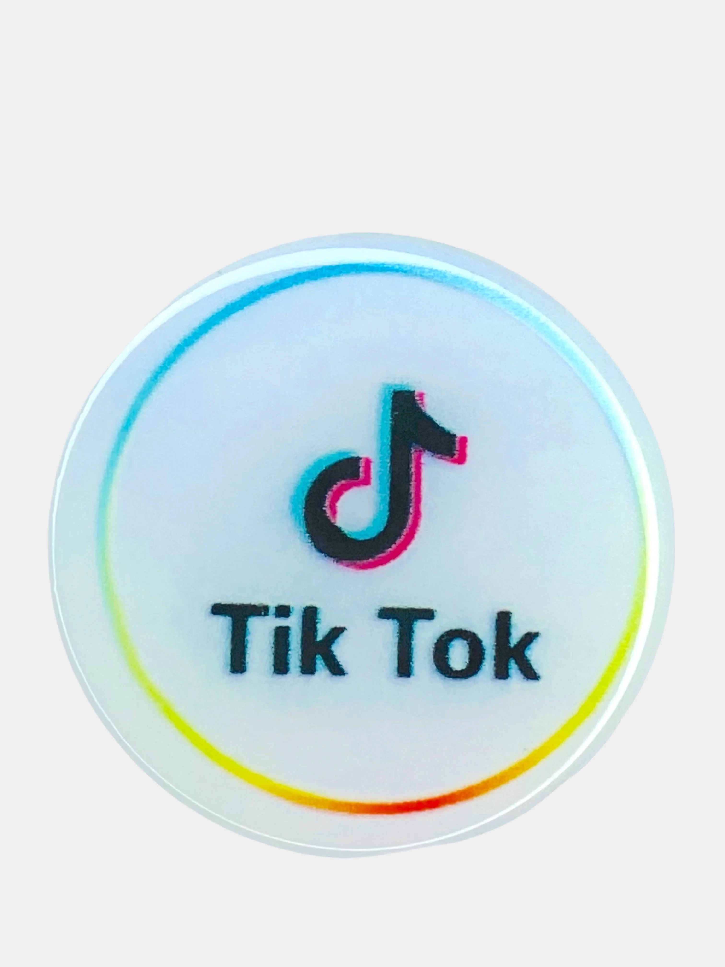 Тёмно-серый попсокет TikTok для смартфона (Tik tok, тик ток, тикток)