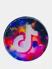 Коралловый меланж попсокет TikTok для смартфона (Tik tok, тик ток, тикток)