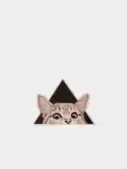 Значок деревянный "Кот"