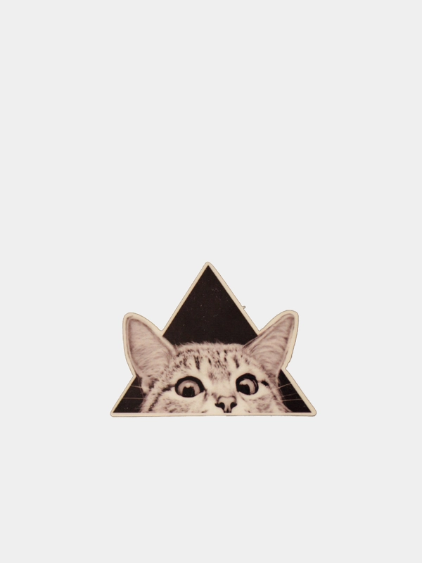Значок деревянный "Кот"