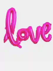 Фуксия воздушный новогодний шар с надписью Love