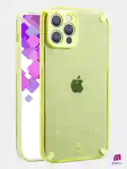 Желтый чехол для iPhone  12 PRO MAX  Противоударные чехлы с блёстками