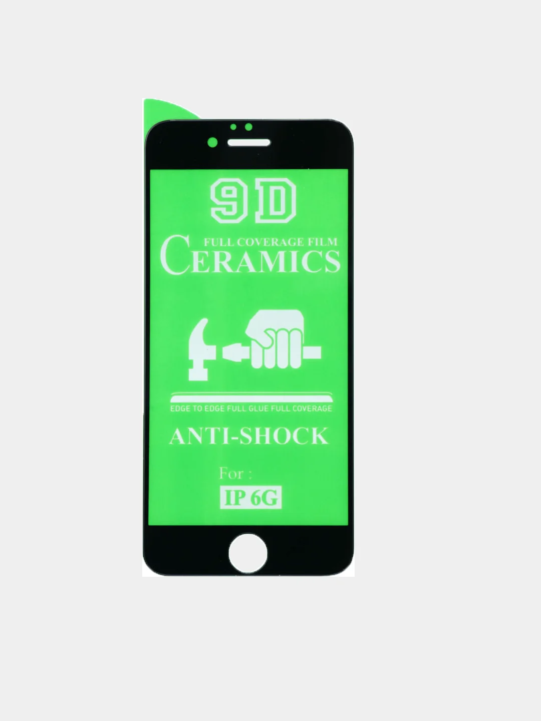 Черный защитное гибридное стекло Ceramic для iPhone 6/6s белое и черное