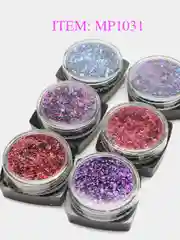 Пигмент для ногтей, блестки, кошачий глаз, 6 шт перламутр, втирка