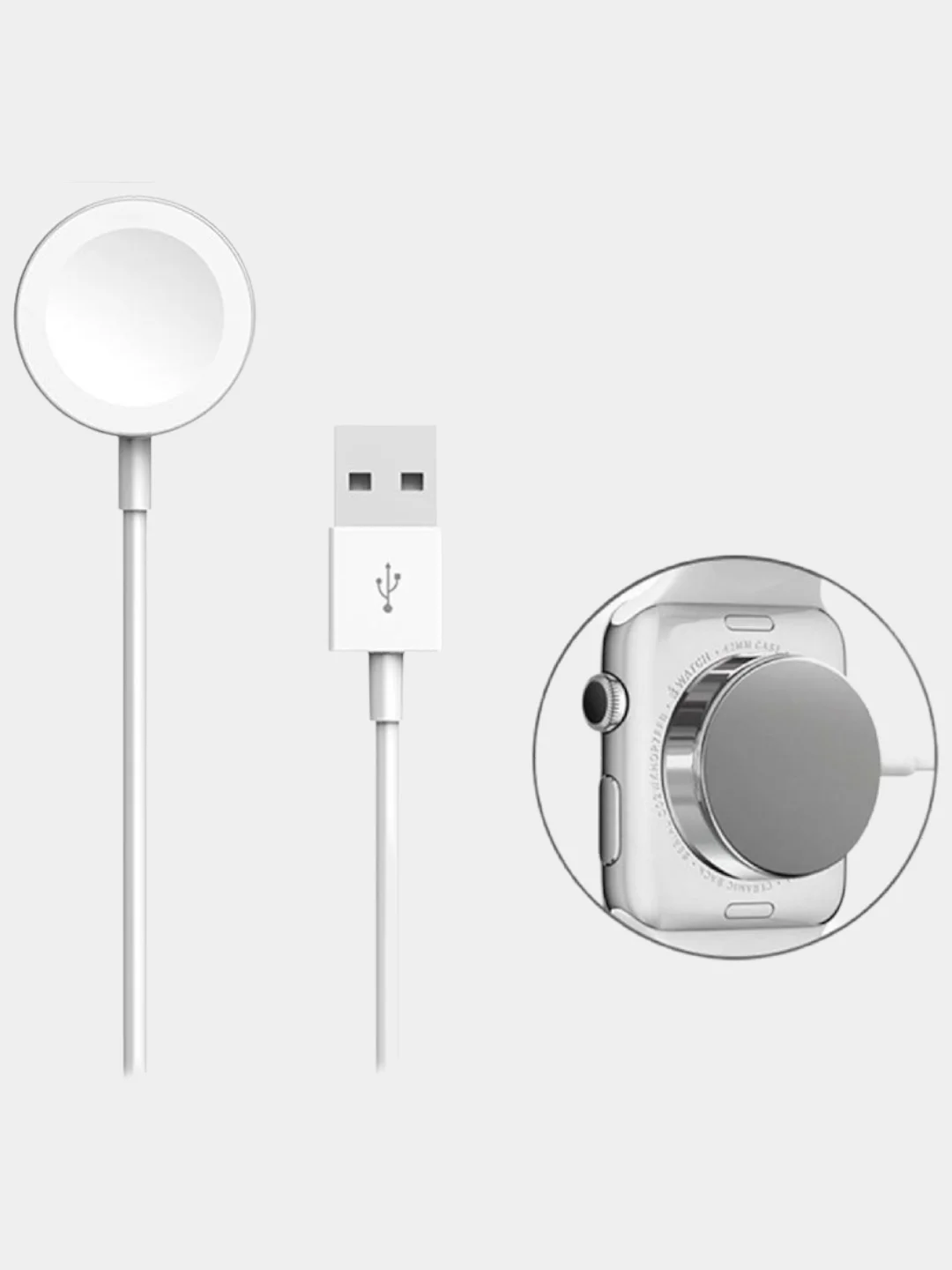 Белый магнитная БЕСПРОВОДНАЯ зарядка для Apple Watch 4/3/2/1, кабель для часов hoco CW16
