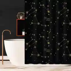 Черный шторы для ванной, 180 х 180 см