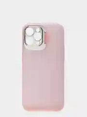 Розовый чехол iPhone 12 Pro Max пластиковый матовый ультратонкий  с защитой камеры