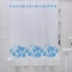 Белый шторка в ванную 180 х 180 см