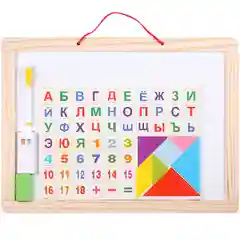 Доска для рисования двусторонняя, 44*33 см (доска, мелки, губка, магниты, маркер)/Darvish