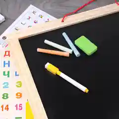 Доска для рисования двусторонняя, 44*33 см (доска, мелки, губка, магниты, маркер)/Darvish
