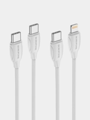 Кабель зарядный Borofone BX19 (3A, Type-C/Lightning, Type-C/Type-C для iPhone и Android)