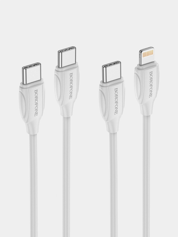Кабель зарядный Borofone BX19 (3A, Type-C/Lightning, Type-C/Type-C для iPhone и Android)