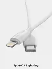 Белый кабель зарядный Borofone BX19 (3A, Type-C/Lightning, Type-C/Type-C для iPhone и Android)