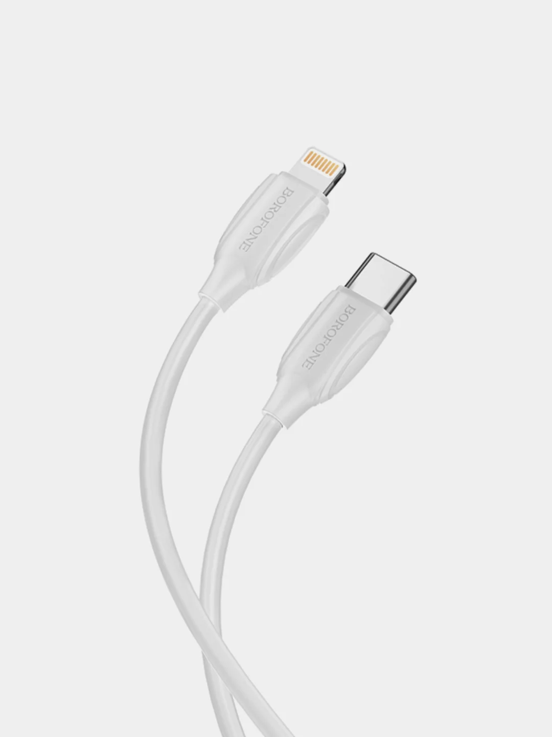 Белый кабель зарядный Borofone BX19 (3A, Type-C/Lightning, Type-C/Type-C для iPhone и Android)