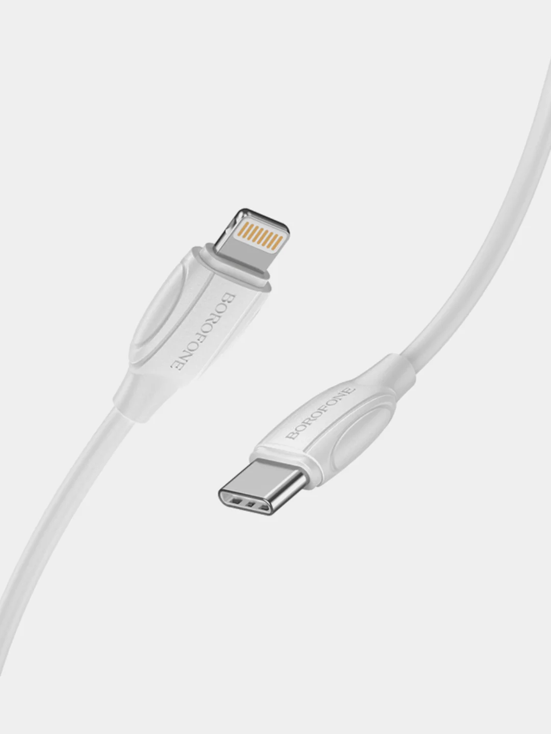 Белый кабель зарядный Borofone BX19 (3A, Type-C/Lightning, Type-C/Type-C для iPhone и Android)