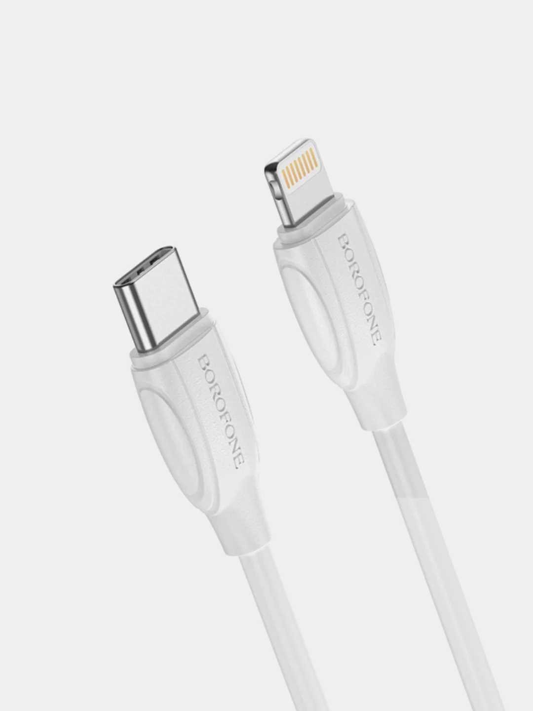 Белый кабель зарядный Borofone BX19 (3A, Type-C/Lightning, Type-C/Type-C для iPhone и Android)